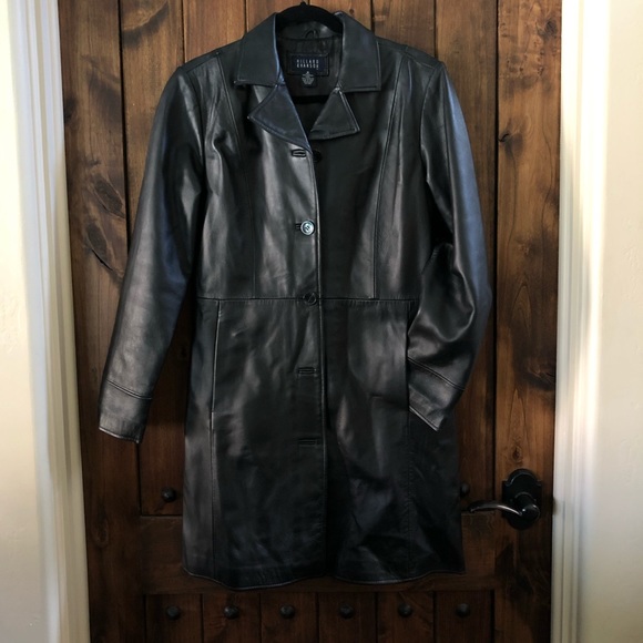 Hillard & Hanson Leather Coat - Picture 1 of 3